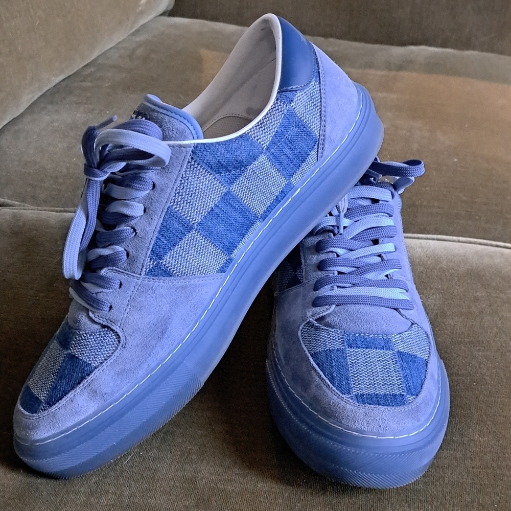Louis Vuitton OLLIE DAMIER Blue Checkered Men's Sneakers